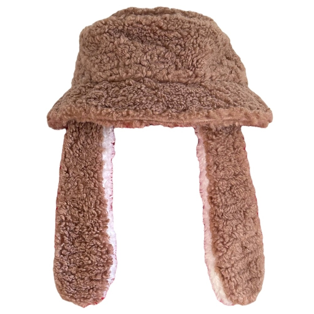 Fluffy Plush Bunny Ear Bucket Hat - image 2